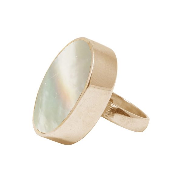 Yellow Gold Mother of Pearl Large Oval Ring