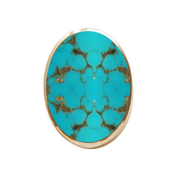 Yellow Gold Turquoise Large Oval Ring