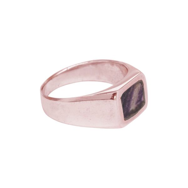 Rose Gold Bumblebee Jasper Square Signet Ring