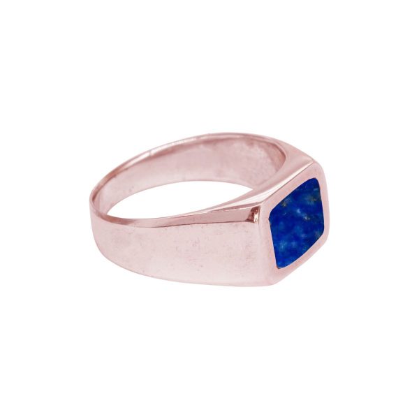 Rose Gold Lapis Square Signet Ring