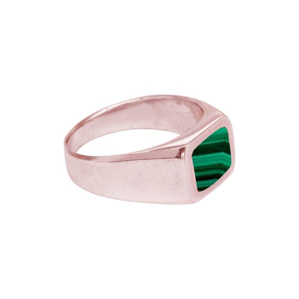 Rose Gold Malachite Square Signet Ring