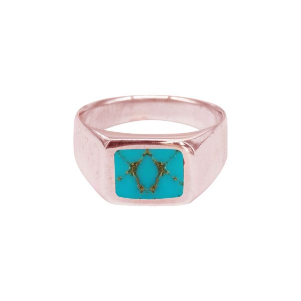 Rose Gold Turquoise Square Signet Ring