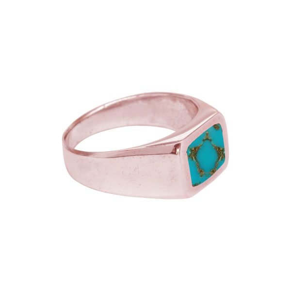 Rose Gold Turquoise Square Signet Ring