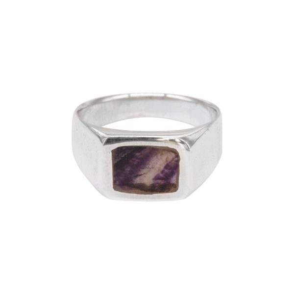 Silver Blue John Square Signet Ring