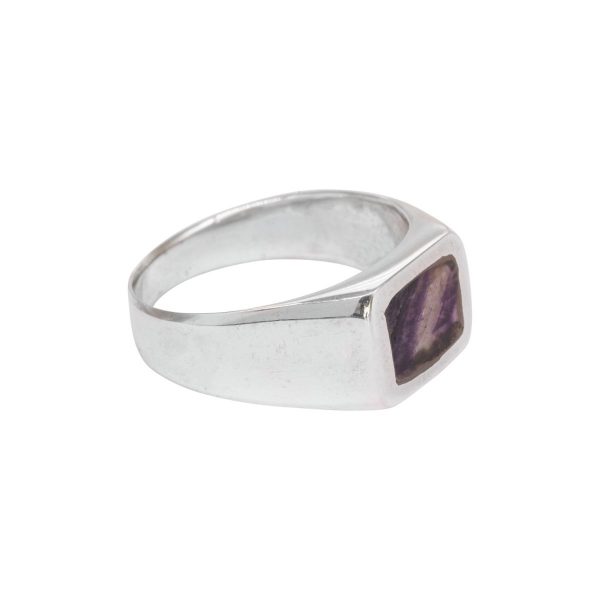 Silver Blue John Square Signet Ring