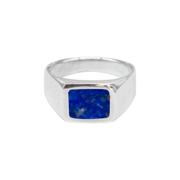 Silver Lapis Square Signet Ring