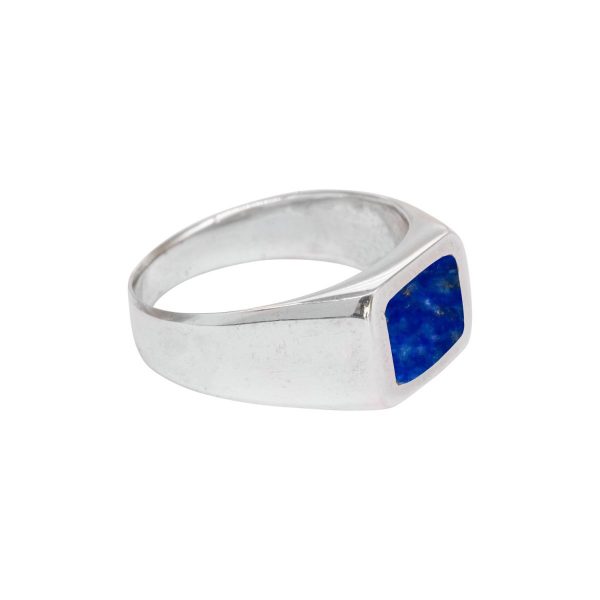 Silver Lapis Square Signet Ring