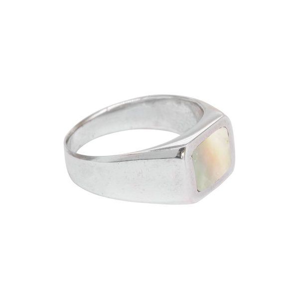 Silver Mother of Pearl Square Signet Ring