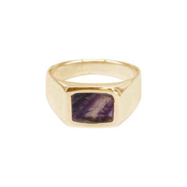 Yellow Gold Blue John Square Signet Ring