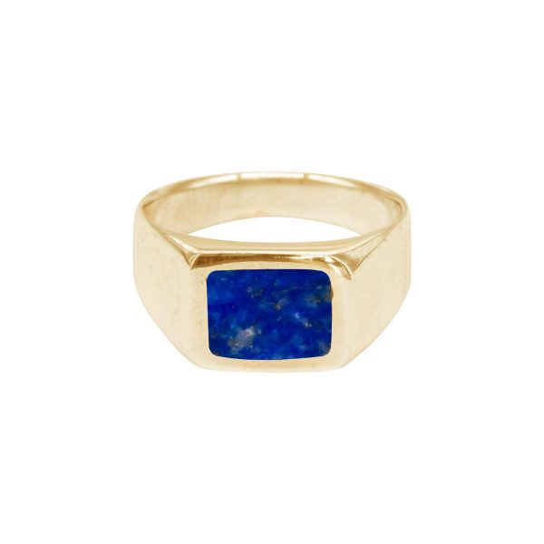 Yellow Gold Lapis Square Signet Ring