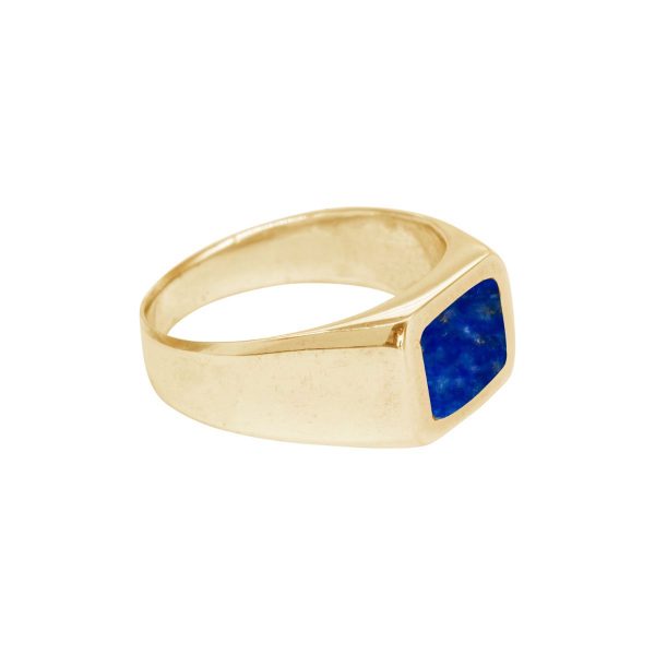 Yellow Gold Lapis Square Signet Ring