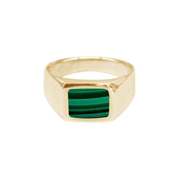 Yellow Gold Malachite Square Signet Ring