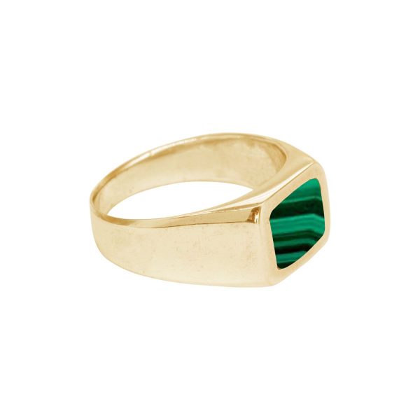 Yellow Gold Malachite Square Signet Ring