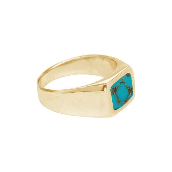 Yellow Gold Turquoise Square Signet Ring