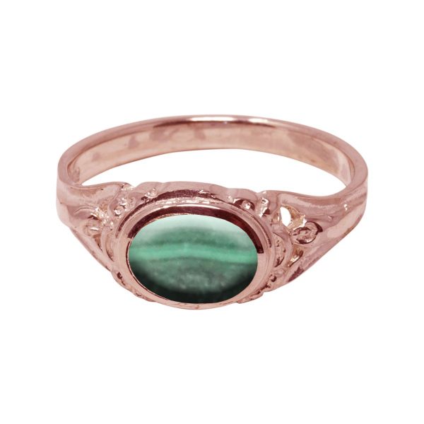 Rose Gold Malachite Ring