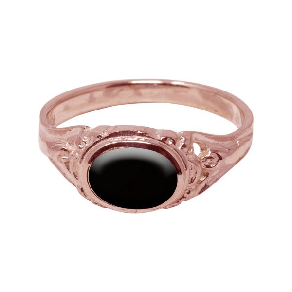 Rose Gold Whitby Jet Ring