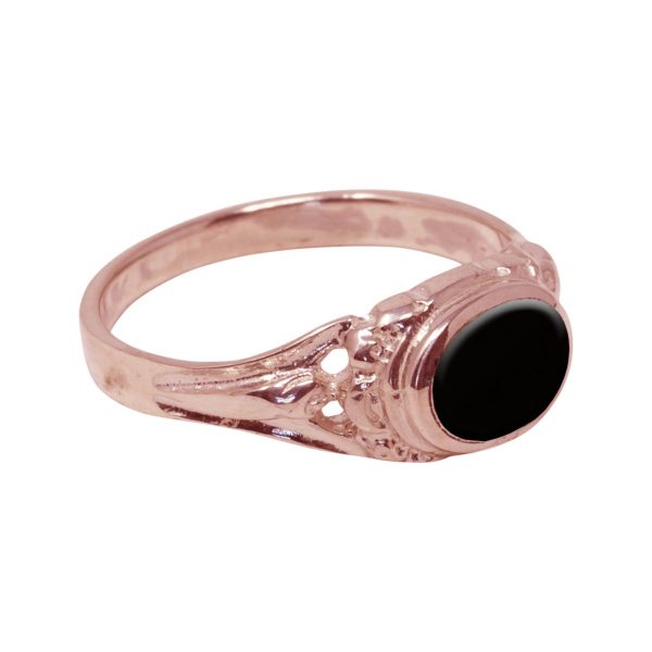 Rose Gold Whitby Jet Ring