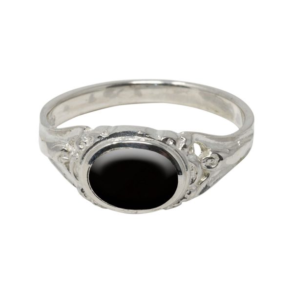 Silver Whitby Jet Ring