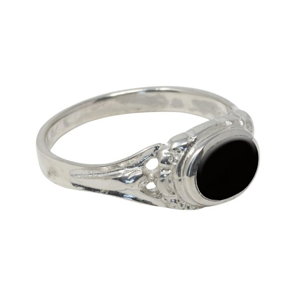 Silver Whitby Jet Ring