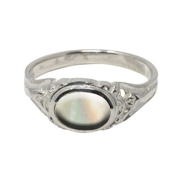 White Gold Mother of Pearl Ring