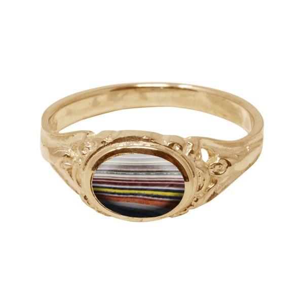 Yellow gold Fordite Ring