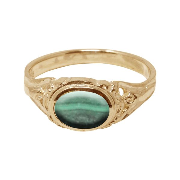 Yellow Gold Malachite Ring