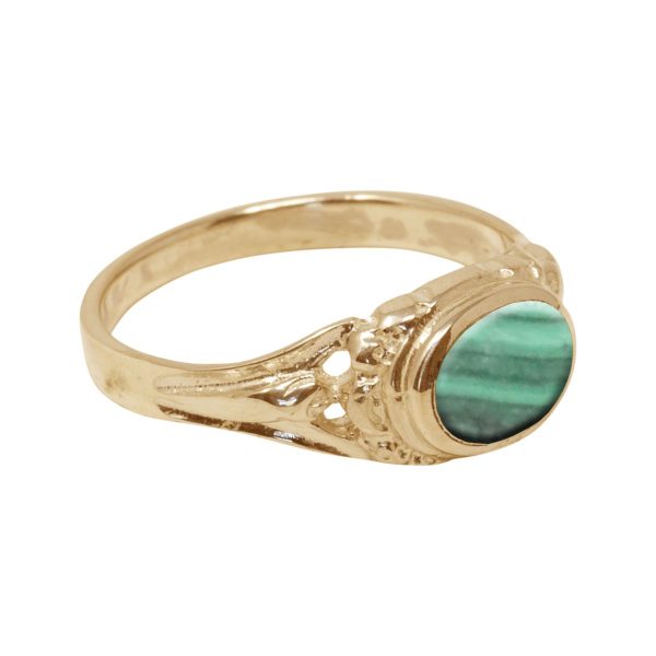 Yellow Gold Malachite Ring