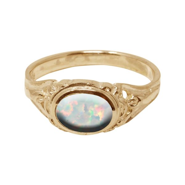 Yellow Gold Opalite Sun Ice Ring