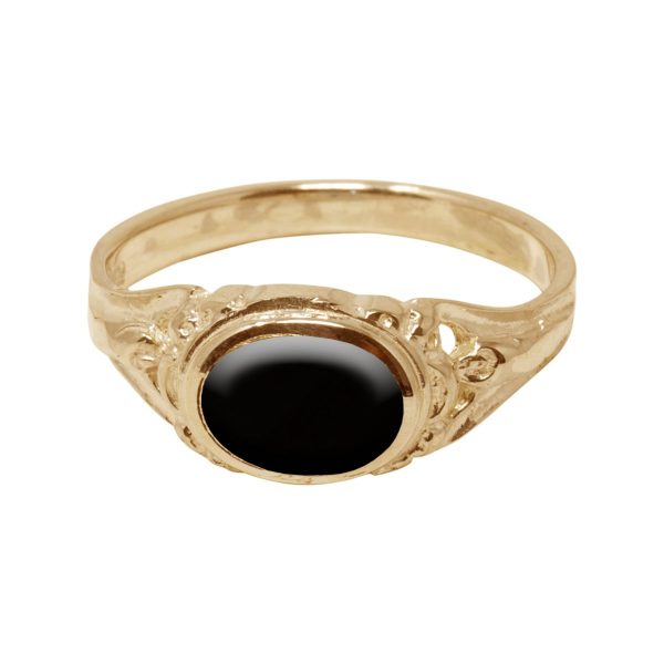 Yellow Gold Whitby Jet Ring