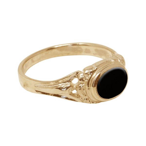 Yellow Gold Whitby Jet Ring