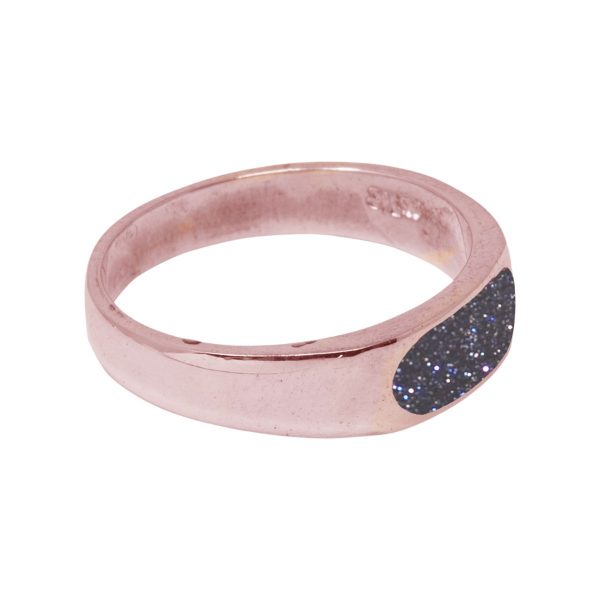 Rose Gold Blue Goldstone Ring