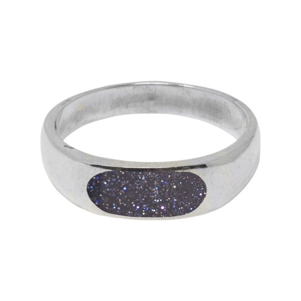 Silver Blue Goldstone Ring