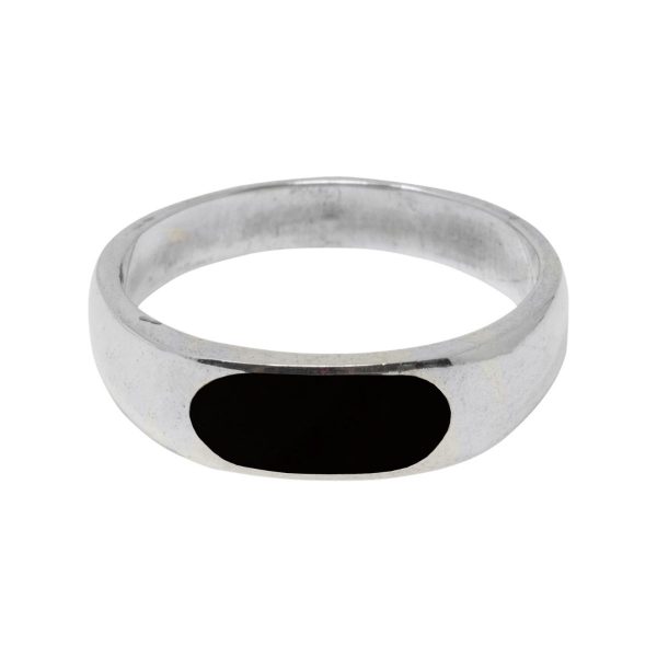 Silver Whitby Jet Ring