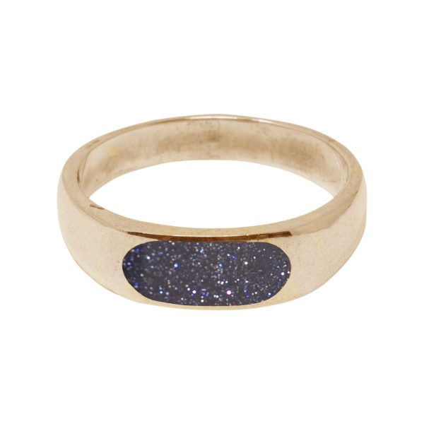 Yellow Gold Blue Goldstone Ring