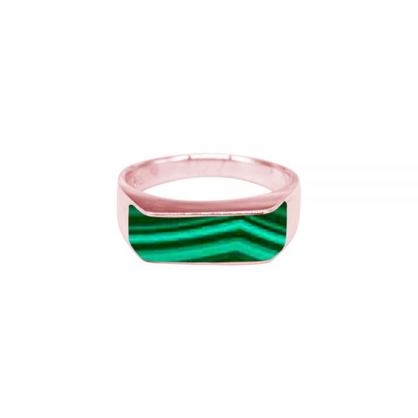 Rose Gold Malachite Ring