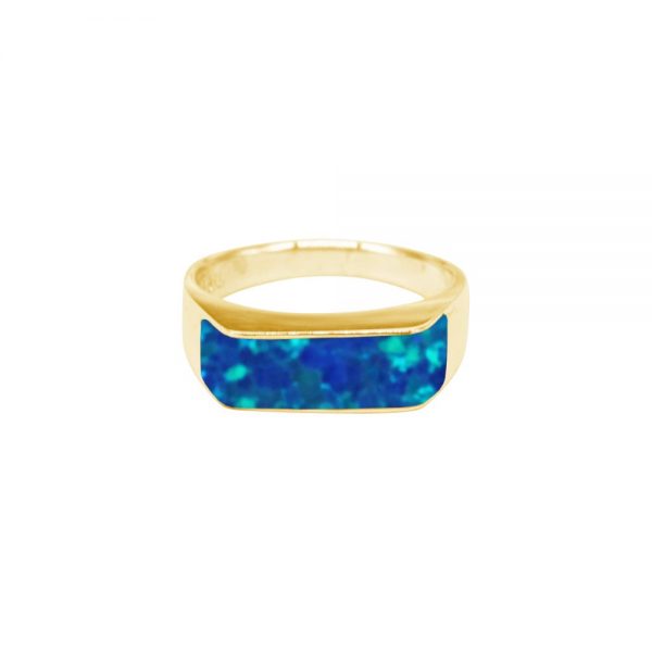 Yellow gold Opalite Cobalt Blue Ring