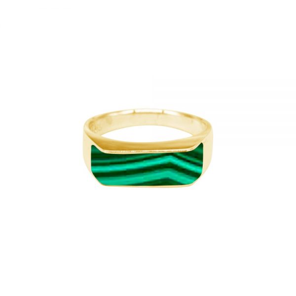 Yellow Gold Malachite Ring