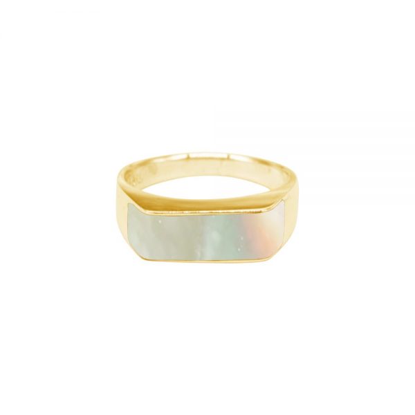 Yellow Gold Mother of Pearl Oval Ring