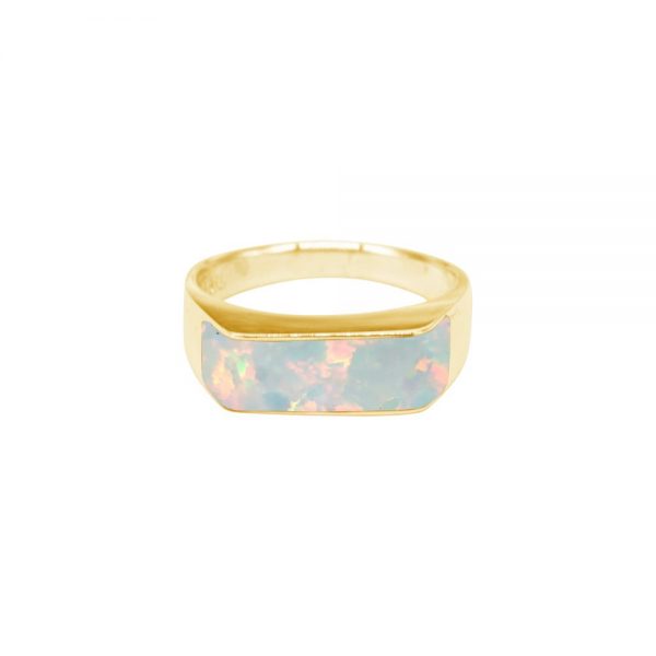 Yellow Gold Opalite Sun Ice Ring