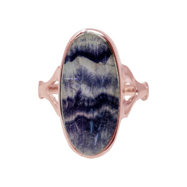 Rose Gold Blue John Oval Ring