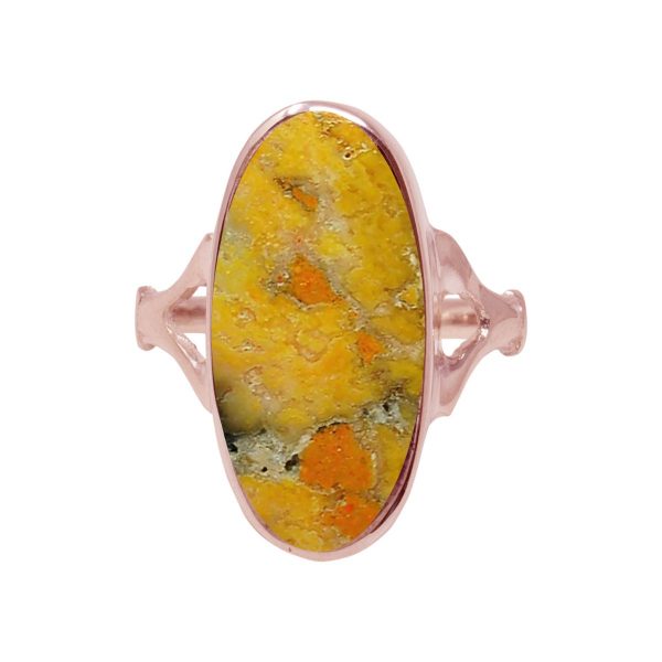 Rose Gold Bumblebee Jasper Oval Ring