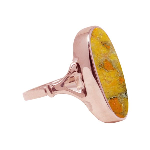 Rose Gold Bumblebee Jasper Oval Ring