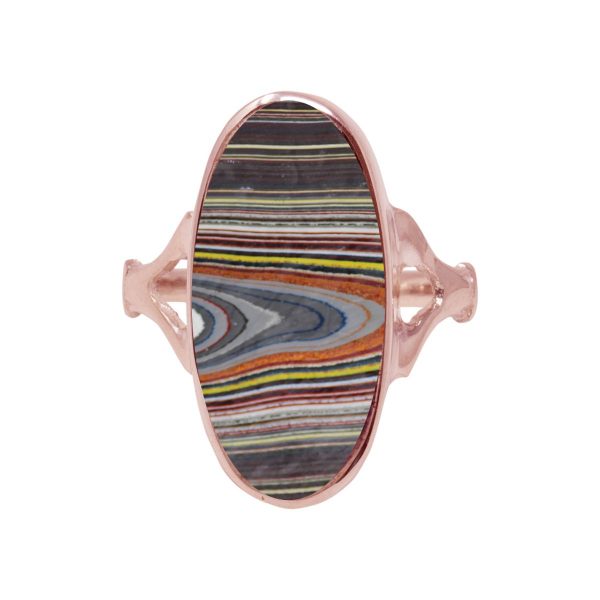 Rose Gold Fordite Oval Ring