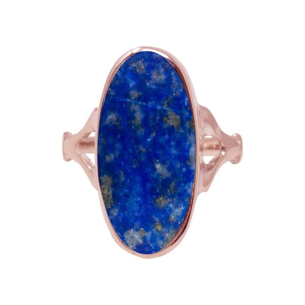 Rose Gold Lapis Oval Ring