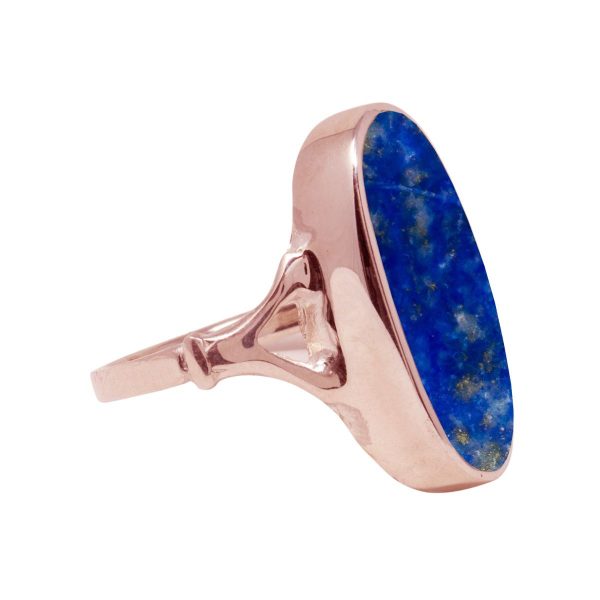 Rose Gold Lapis Oval Ring