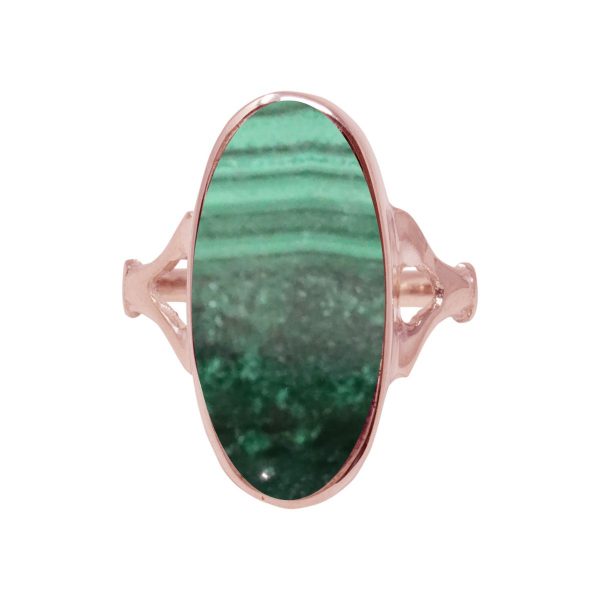 Rose Gold Malachite Oval Ring