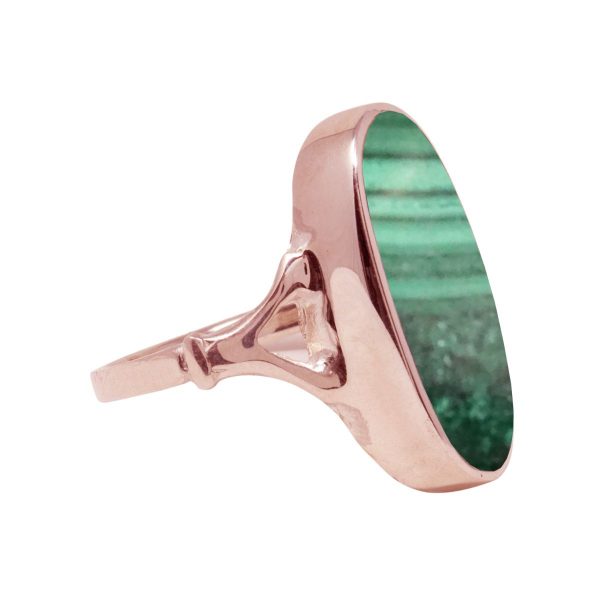 Rose Gold Malachite Oval Ring