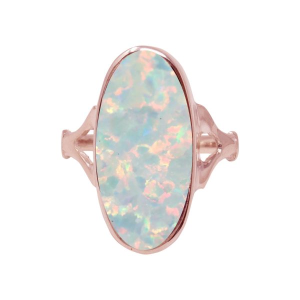 Rose Gold Opalite Sun Ice Oval Ring