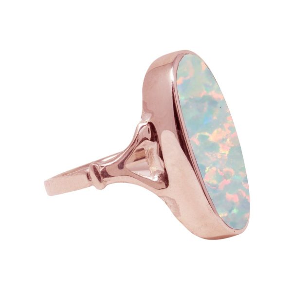 Rose Gold Opalite Sun Ice Oval Ring