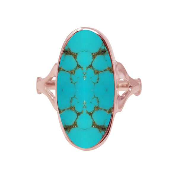 Rose Gold Turquoise Oval Ring